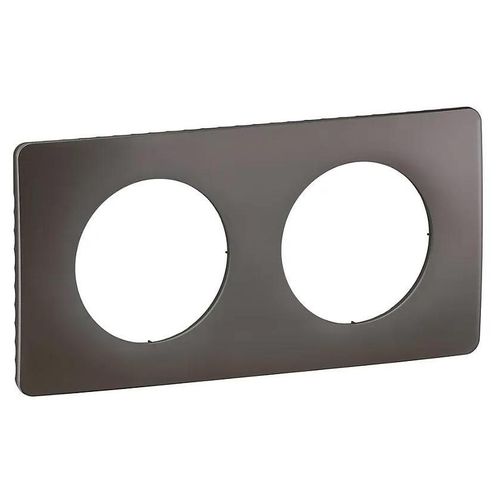 Plaque de finition 2 postes Legrand Céliane CP1022 coloris gris cendré l.161 x P.9 x H.82 mm