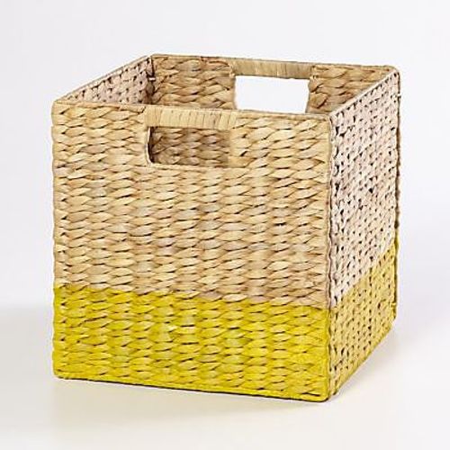 Boîte de rangement en fibre naturelle Mixxit coloris jaune