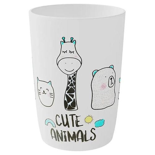 Gobelet GoodHome Kids en polystyrène coloris blanc Ø7 x H.10 cm