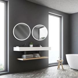 Miroir de salle de bains lumineux LED rond Ø70 cm, argenté, MPGlass Bishop