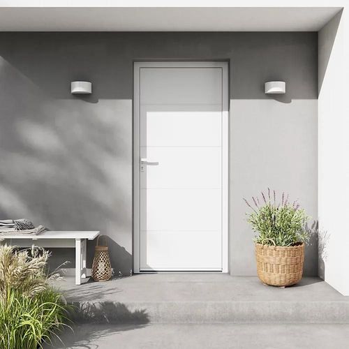 Porte d'entrée FORTIA alu blanc RAL 9003 Madryn 96 x h.218 cm poussant droit