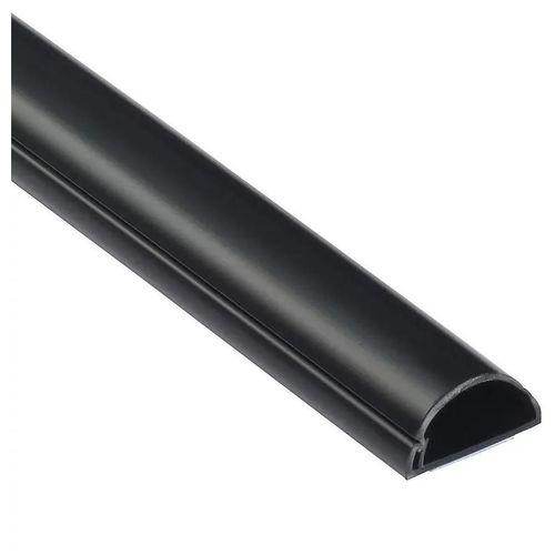 Goulotte décorative demi-ronde noire auto-adhésive D-Line 30x15mm, 2m