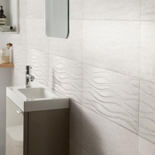 Faïence murale Soft Travertin ivoire glossy 20 x 60 cm