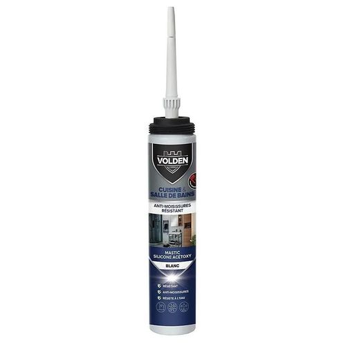 Mastic silicone cuisine et salle de bains Volden blanc 200ml