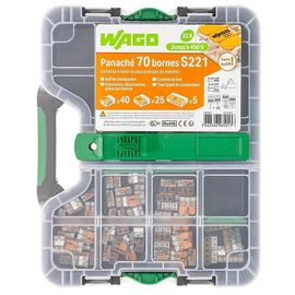 Borne de connexion 2,3,5 entrées Wago S221, lot de 70