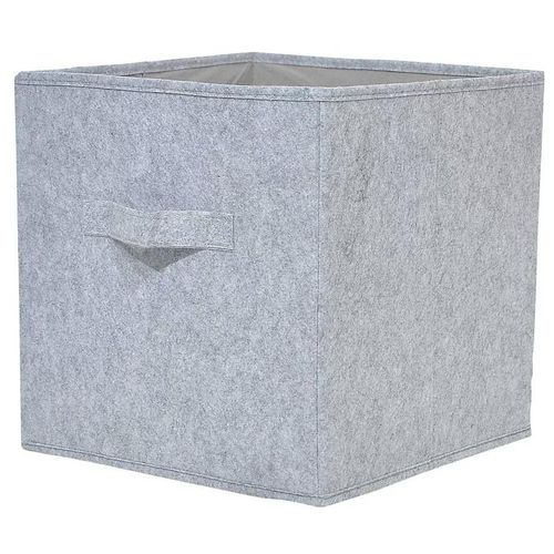 Boîte de rangement carrée en feutrine Mixxit coloris gris