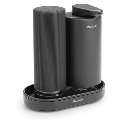 Set distributeurs de savon + plateau, gris, Brabantia Sinkstyle