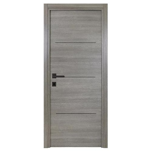 Bloc-porte Triaconta gris clair insert noir H.204 x l.73 cm, poussant droit