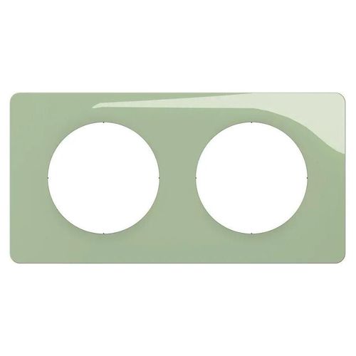 Plaque de finition 2 postes Legrand Céliane CP0522 coloris vert céladon l.161 x P.9 x H.82 mm