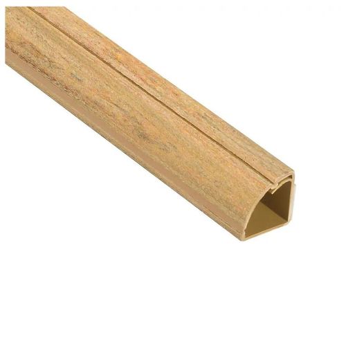 Goulotte décorative quart de cercle effet bois vernis auto-adhésive D-Line 22x22mm, 2m