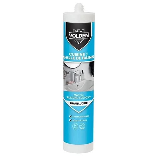 Mastic silicone acétoxy cuisine et salle de bain Volden transparent 280ml