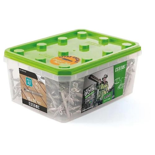 Vis terrasse inox A2 5x50 mm + 1 embout, 500 pièces