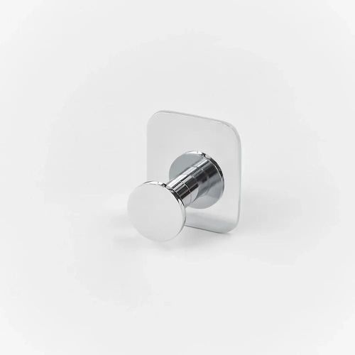 Patère salle de bains à visser ou à coller 1 tête GoodHome Koros en acier coloris argent