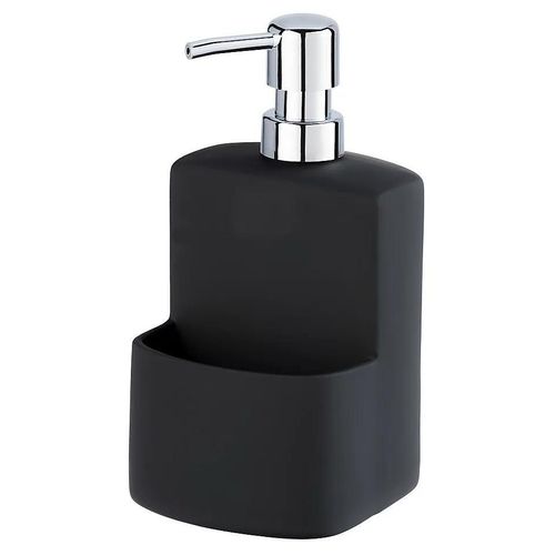 Distributeur rechargeable de liquide vaisselle avec porte éponge Wenko noir