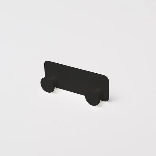 Patère salle de bains à visser 2 têtes GoodHome Koros en acier coloris noir