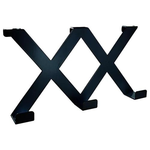 Patère murale 3 têtes zigzag Cime réversible métal noir