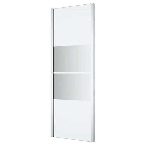 Paroi de douche fixe l.70 x H.195 cm, bandes miroir, profilés alu chrome, GoodHome Ledava