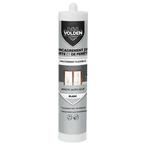 Mastic acrylique porte et fenêtre Volden blanc 280ml