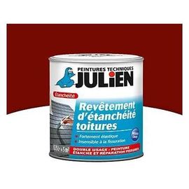 Peinture revêtement d'étanchéité toitures fortement élastique Julien mat rouge brique 0,75L