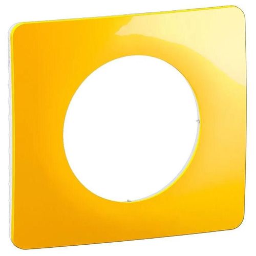 Plaque de finition 1 poste Legrand Céliane CP0421 coloris jaune safran l.90 x P.9 x H.82 mm