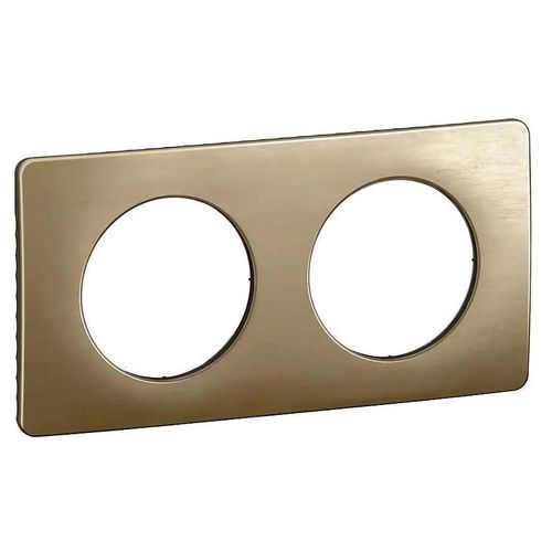 Plaque de finition 2 postes Legrand Céliane CP1622 coloris bronze satiné l.161 x P.9 x H.82 mm