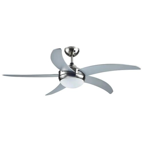 Ventilateur de plafond avec éclairage GoodHome Hanki coloris argent pour pièce de 25 m² Ø.132 cm