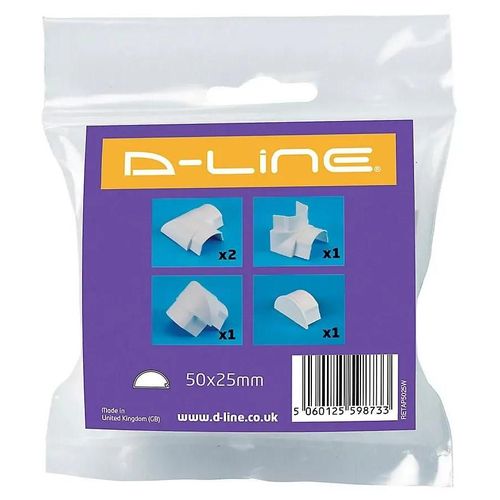 Multi-pack d'accessoires pour goulotte D-Line blanche 50 x 25 mm