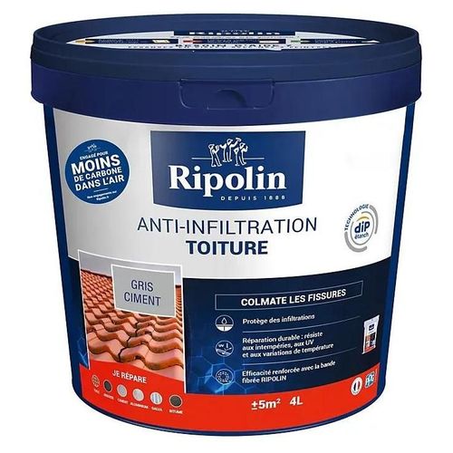 Anti-infiltration toiture Ripolin gris ciment 4L
