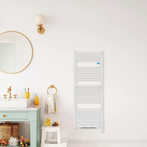 Sèche-serviette électrique à inertie fluide Noirot Actibain 500W + soufflerie 1000W