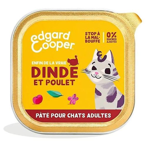 Pâtée Pour Chat Adulte Dinde Et Poulet 85g Edgard Cooper