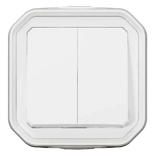 Double interrupteur Legrand Plexo blanc en saillie