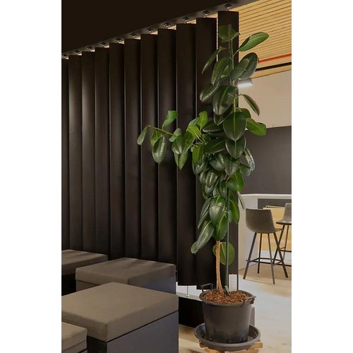 Cloison amovible à lames orientables Ella noir H.252 x l.18cm