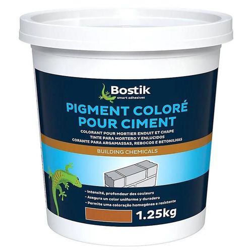 Colorant Bostik Pigment pour Ciment, Mortier, Enduit et Chape Marron 1,25kg