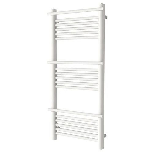 Sèche-serviettes eau chaude en acier GoodHome Solna vertical blanc mat 459 W