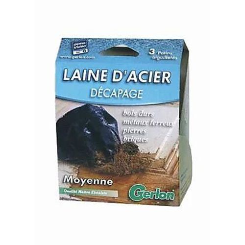 3 patins en laine d'acier décapage moyen Gerlon