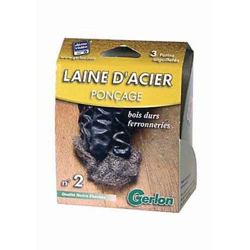3 patins en laine d'acier n°2 Gerlon