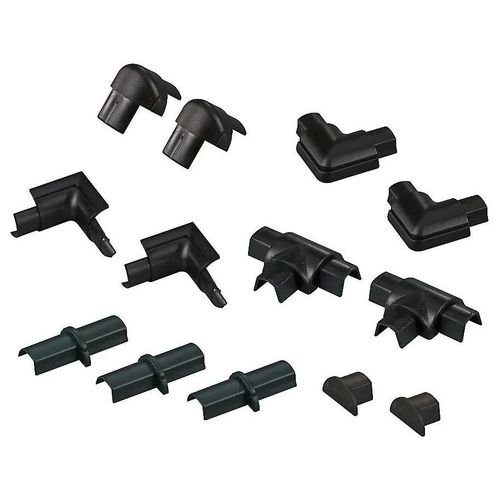 Multi-pack d'accessoires pour goulotte D-Line noire 30 x 15 mm