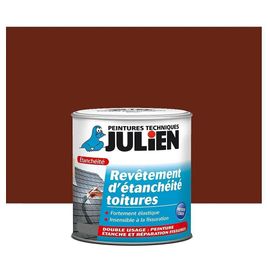 Peinture revêtement d'étanchéité toitures fortement élastique Julien mat brun rouge 2,5L