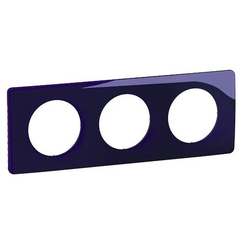Plaque de finition 3 postes Legrand Céliane CP0323 coloris bleu de four l.232 x P.9 x H.82 mm