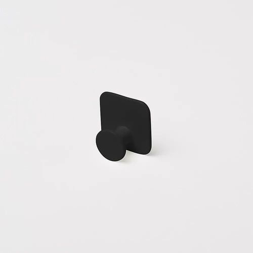 Patère salle de bains à visser ou à coller 1 tête GoodHome Koros en acier coloris noir