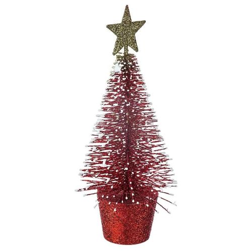 Sapin de Noël artificiel rouge 14 cm