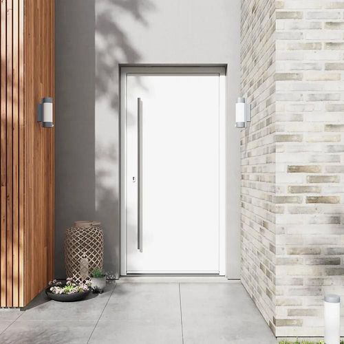 Porte d'entrée FORTIA alu blanc RAL 9003 Kapas 96 x h.218 cm poussant droit