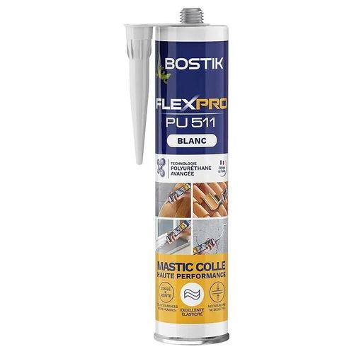 Mastic colle haute performance BOSTIK Flexpro pu 511 300 ml blanc