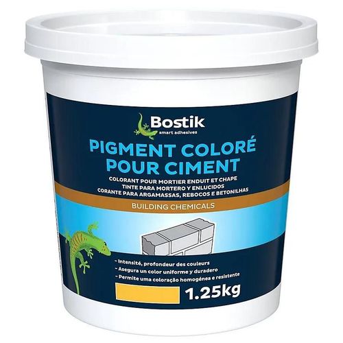 Colorant Bostik Pigment pour Ciment, Mortier, Enduit et Chape Jaune 1,25kg