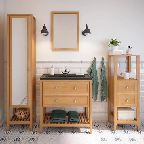 Miroir GoodHome Perma bois 50 x 70 cm