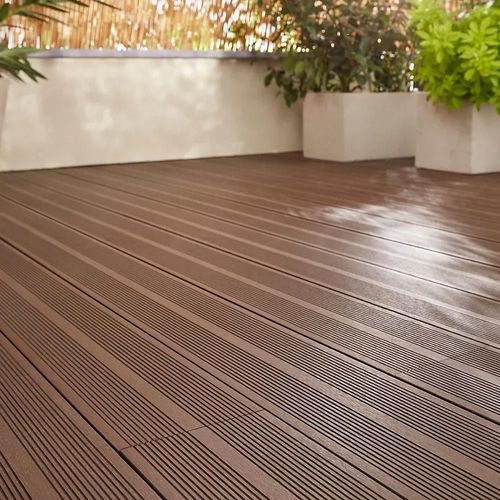 Lame de terrasse composite chocolat Neva Klikstrom L. 220 cm x l. 14,5 cm