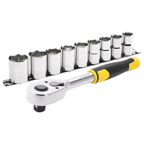 Clé à cliquet 1/2" Stanley 72 dents + 9 douilles