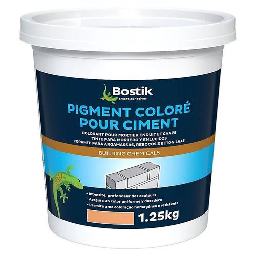 Colorant Bostik Pigment pour Ciment, Mortier, Enduit et Chape Orange 1,25kg