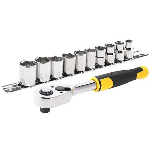 Clé à cliquet 3/8" Stanley 72 dents + 10 douilles