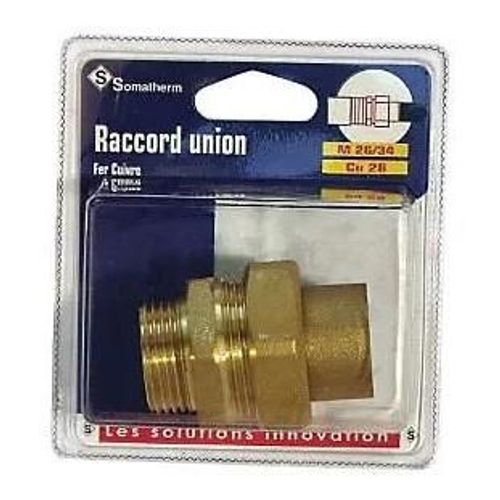 Raccord union fer/cuivre M26x34 Ø28 mm